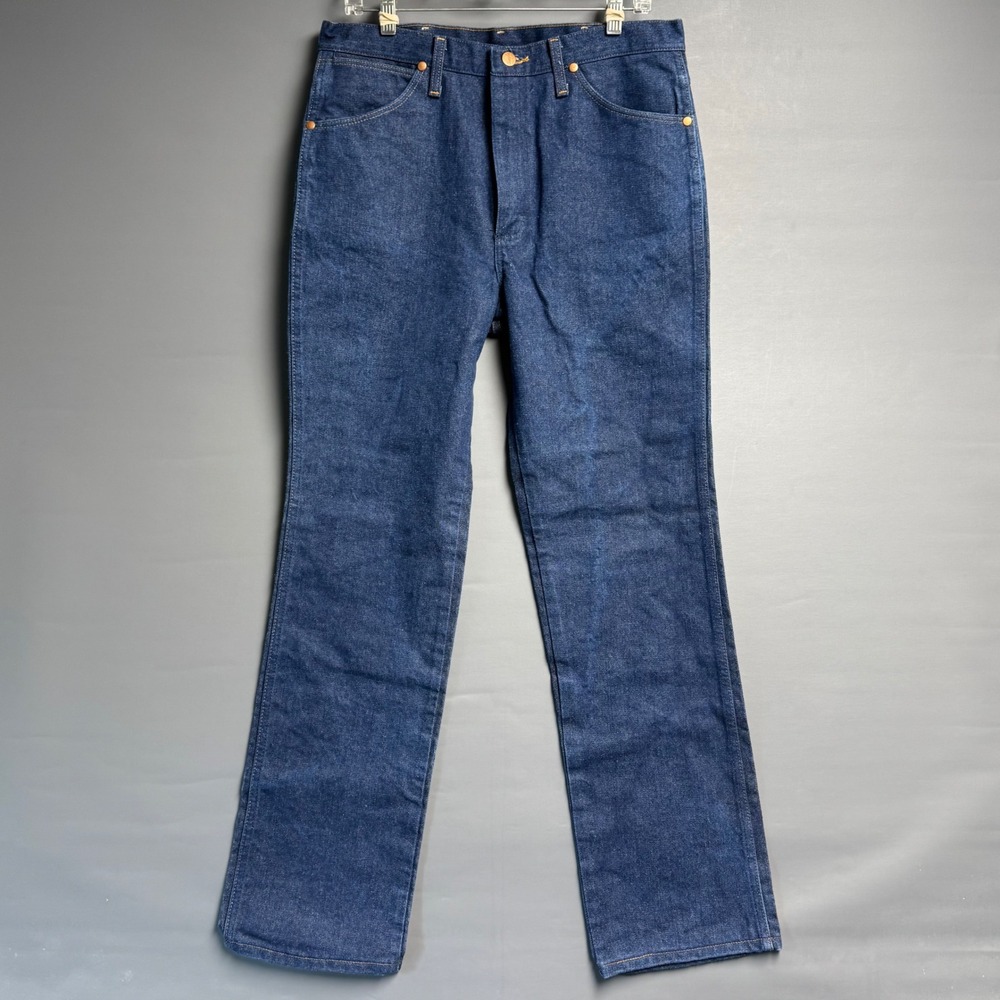 Vtg Wrangler 936DEN Cowboy Cut Slim Fit Jeans Mens 34x32 Rigid Indigo Blue Denim